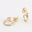 14K Gold Plated 925 Silver Double Layer Textured C-Hoop Earrings