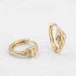 14K Gold Plated 925 Silver Vintage Honeycomb Textured Huggie Hoops