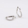 925 Sterling Silver Dainty Half-Pavé Heart Huggie Earrings