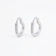 925 Sterling Silver Minimalist Heart Huggie Hoop Earrings