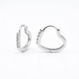 925 Sterling Silver Minimalist Heart Huggie Hoop Earrings
