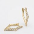 14K Gold Plated 925 Silver Geometric Rhombus Pavé Zirconia Earrings