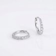 925 Sterling Silver Classic Small Pavé Zirconia Huggie Hoop Earrings