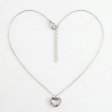 925 Sterling Silver Asymmetric Micro-Pave Open Heart Necklace