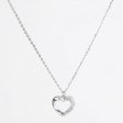 925 Sterling Silver Asymmetric Micro-Pave Open Heart Necklace