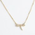 14K Gold Plated 925 Silver Dainty Dragonfly Zircon Necklace