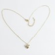 14K Gold Plated 925 Silver Ribbed Pave Heart Necklace
