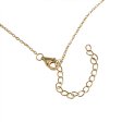14K Gold Plated 925 Silver Ribbed Pave Heart Necklace