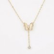 14K Gold Plated 925 Silver Sunray Butterfly Y-Necklace