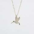 925 Sterling Silver Hummingbird Necklace - 14K Gold Plated Bird Jewelry