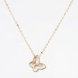 14K Gold Plated 925 Sterling Silver Dainty Double Butterfly Necklace