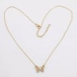 14K Gold Plated 925 Sterling Silver Filigree Butterfly Necklace