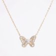 14K Gold Plated 925 Sterling Silver Filigree Butterfly Necklace