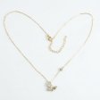 925 Sterling Silver 14K Gold Plated Asymmetric Butterfly Necklace with Station Stone