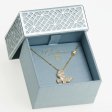 925 Sterling Silver 14K Gold Plated Asymmetric Butterfly Necklace with Station Stone