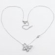 925 Sterling Silver Baguette Zircon Statement Butterfly Necklace