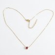 14K Gold Plated 925 Silver Ruby Red Heart Solitaire Necklace