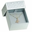 14K Gold Plated 925 Silver Pink Butterfly Necklace with Beaded Satellite Chain