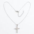925 Sterling Silver Bezel-Set "Bubble" Cross Necklace