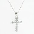925 Sterling Silver Bezel-Set "Bubble" Cross Necklace