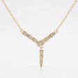 14K Gold Plated 925 Silver Geometric V-Shape Y-Necklace