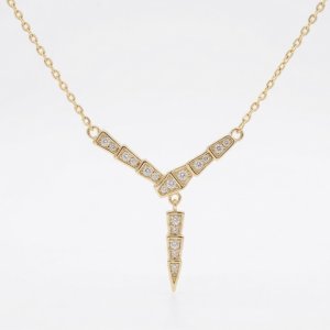 14K Gold Plated 925 Silver Geometric V-Shape Y-Necklace
