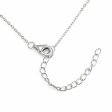 925 Sterling Silver Mini Cross Station Necklace with 6 Floating Zirconia