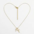 14K Gold Plated 925 Sterling Silver Double Cross Pendant Necklace