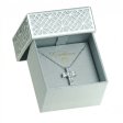 925 Sterling Silver Baguette Zircon Block Cross Necklace